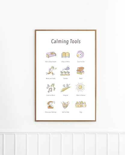 Calming Techniques Poster for Kids – Digital Download